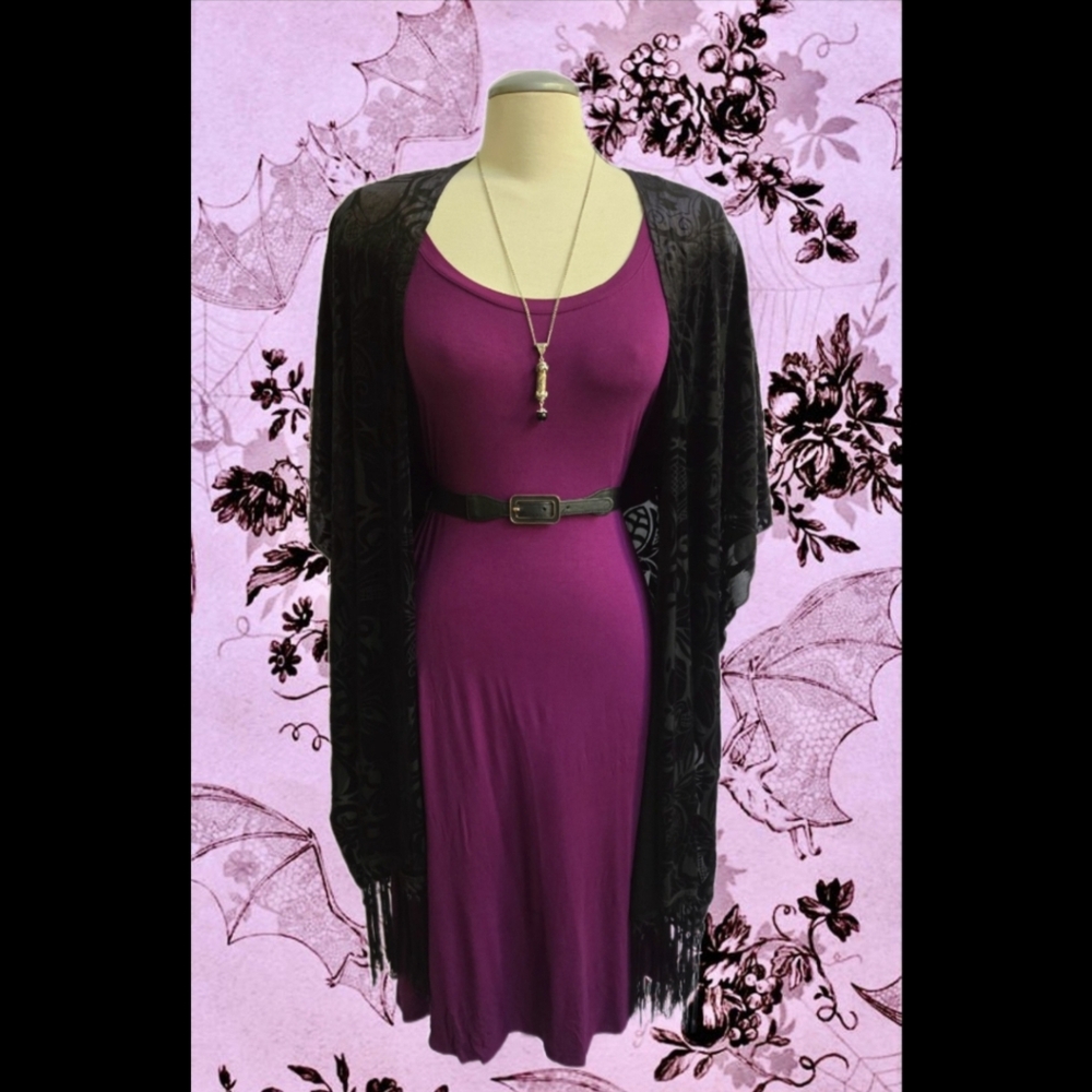 💜Buttery Soft Plum Jersey Knit Tunic Dress With Cutouts